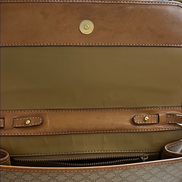 Celine Tan and Brown Monogram Messenger Bag - Picture 8 of 14